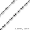 6,5mm Armband Oliven-Kette Armkette aus 585 Gold Weißgold glänzend 19cm