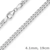 4,1mm Armband Panzerkette Armschmuck aus 925 Silber rhodiniert 19cm