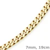 7mm Armband Panzerkette diamantiert, 750 Gold Gelbgold massiv, 19cm