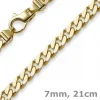 7mm Armband Panzerkette diamantiert, 750 Gold Gelbgold massiv, 21cm