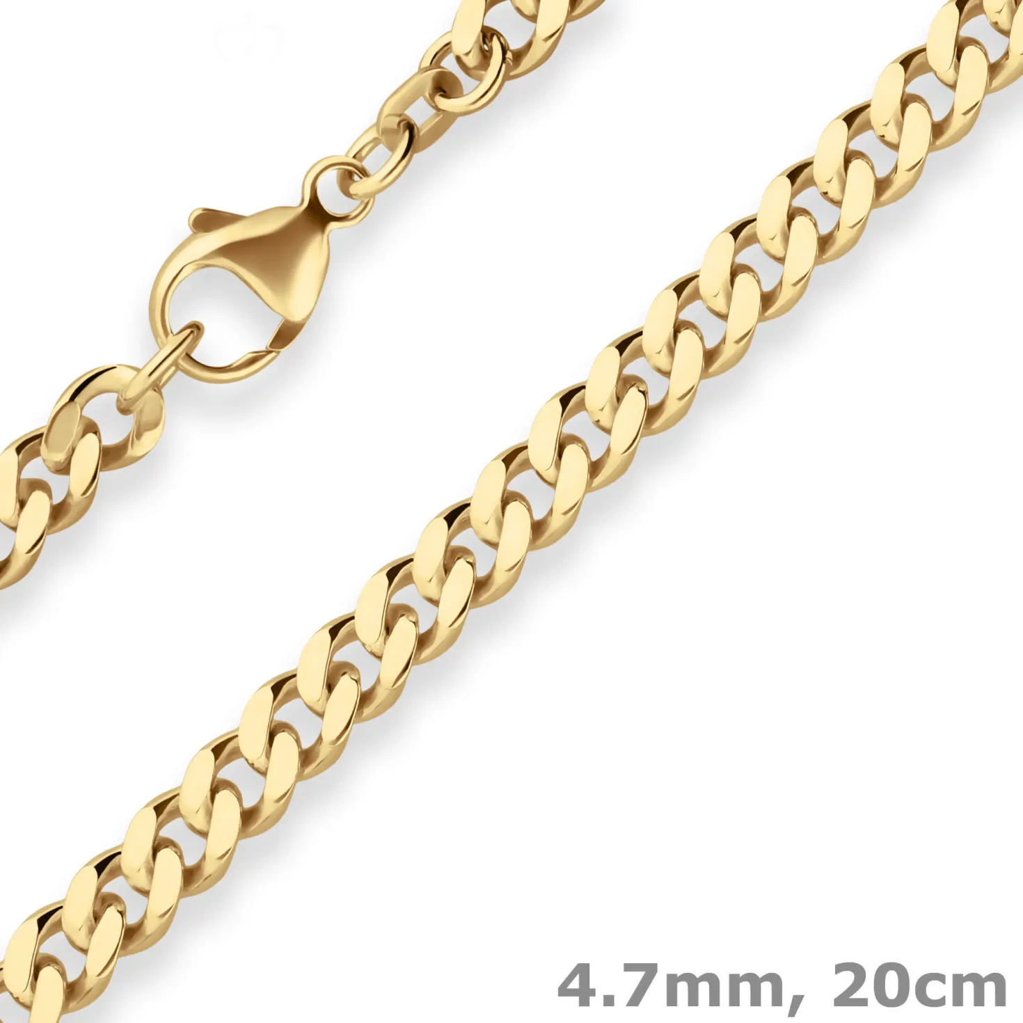 4,7mm Armband Panzerkette Goldarmband Armschmuck aus 585 Gold Gelbgold 20cm