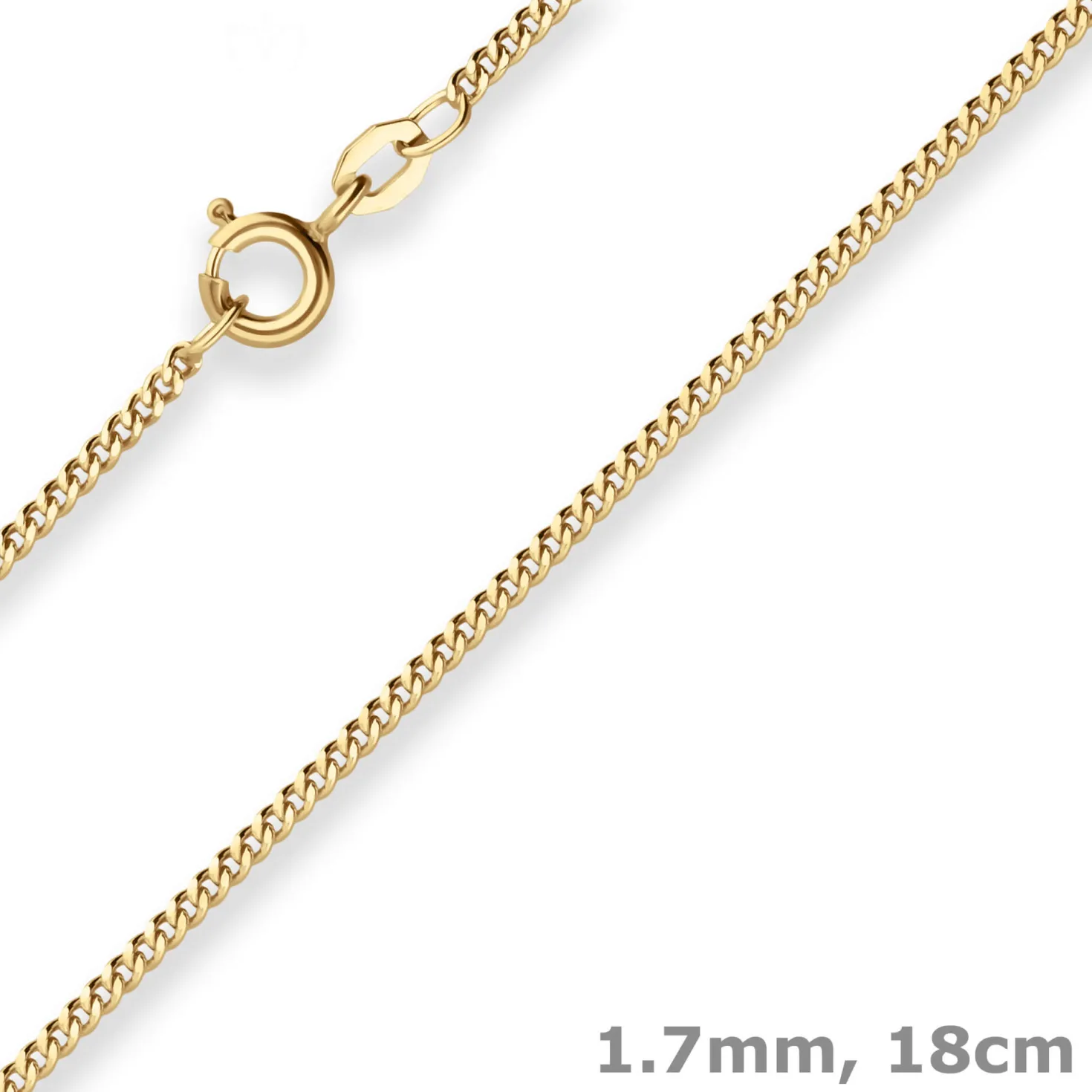 1,7mm Armband Panzerkette Goldarmband Armschmuck aus 585 Gold Gelbgold 18cm