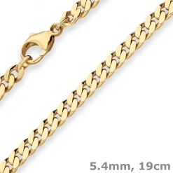 5,4mm Armband Panzerkette Goldarmband Armschmuck aus 333 Gold Gelbgold 19cm