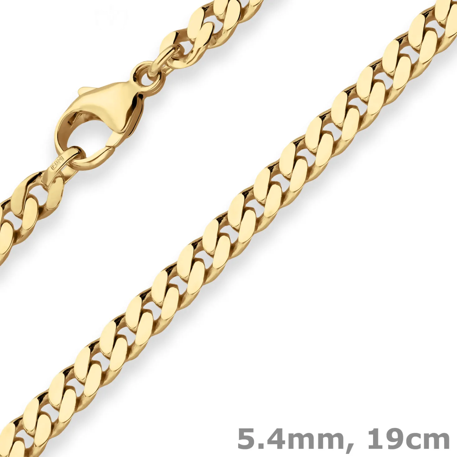 5,4mm Armband Panzerkette Goldarmband Armschmuck aus 333 Gold Gelbgold 19cm