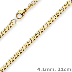4,1mm Armband Panzerkette Goldarmband Armschmuck aus 333 Gold Gelbgold 21cm
