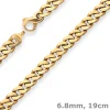 6,8mm Armband Panzerkette oval diamantiert Armschmuck aus 585 Gold Gelbgold 19cm
