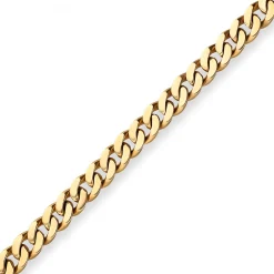 6,8mm Armband Panzerkette oval diamantiert Armschmuck aus 585 Gold Gelbgold 19cm