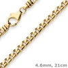 4,6mm Armband Panzerkette oval diamantiert Armschmuck aus 585 Gold Gelbgold 21cm