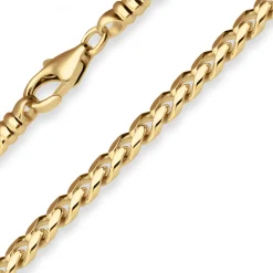 4,6mm Armband Panzerkette oval diamantiert Armschmuck aus 585 Gold Gelbgold 21cm