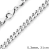 5,3mm Armband Panzerkette oval diamantiert Armschmuck aus 925 Silber 21cm