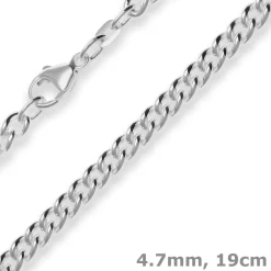 4,7mm Armband Panzerkette rund Silberarmband Armschmuck aus 925 Silber 19cm