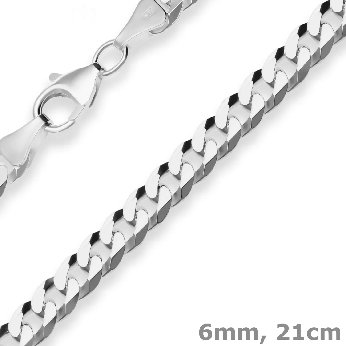 6mm Armband Panzerkette Silberarmband Armschmuck aus 925 Silber 21cm