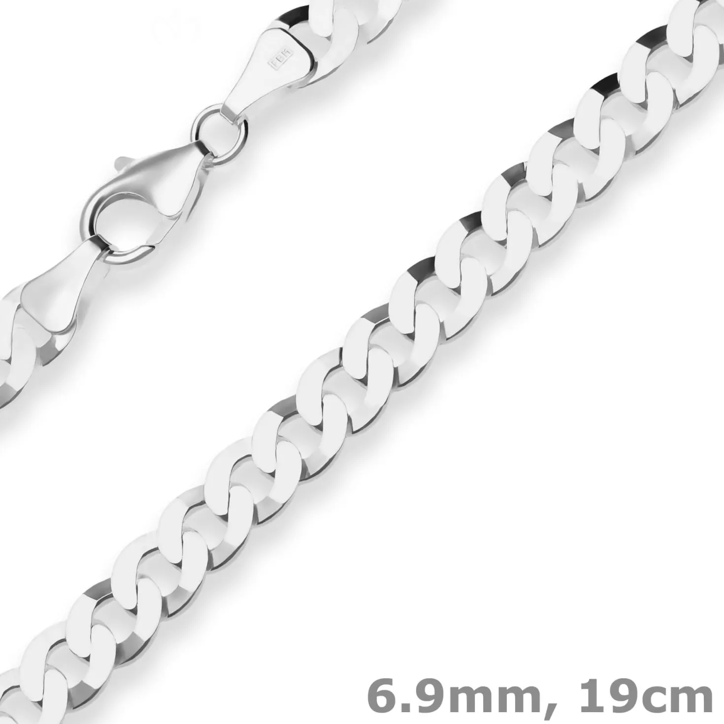 6,9mm Armband Panzerkette Silberarmband Armschmuck aus 925 Silber 19cm