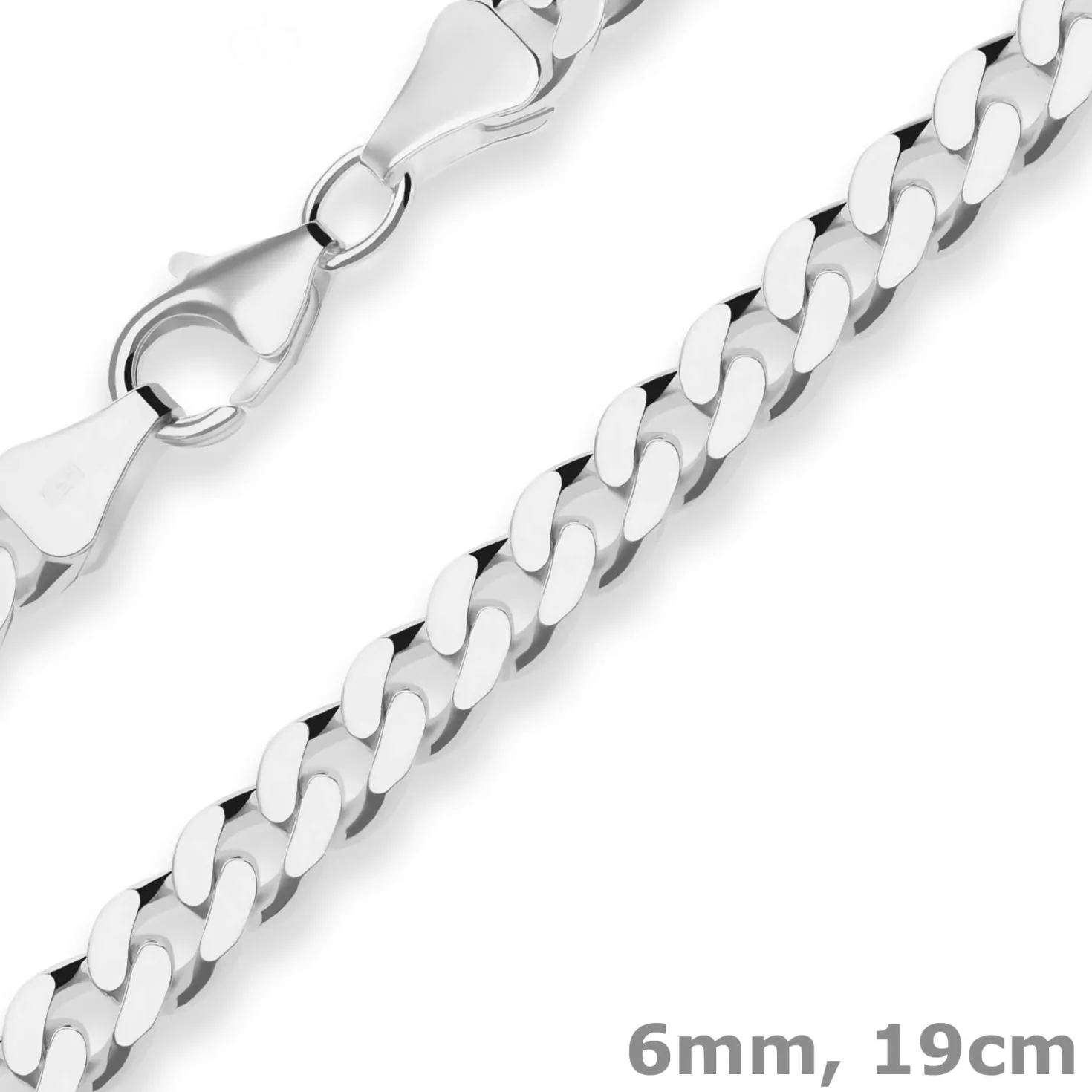 6mm Armband Panzerkette Silberarmband Armschmuck aus 925 Silber 19cm