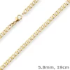 5,8mm Armband Panzerkette weit Goldarmband Armschmuck aus 585 Gold Gelbgold 19cm