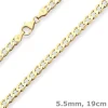 5,5mm Armband Panzerkette weit Goldarmband Armschmuck aus 585 Gold Gelbgold 19cm