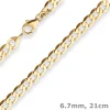6,7mm Armband Panzerkette weit Goldarmband Armschmuck aus 585 Gold Gelbgold 21cm