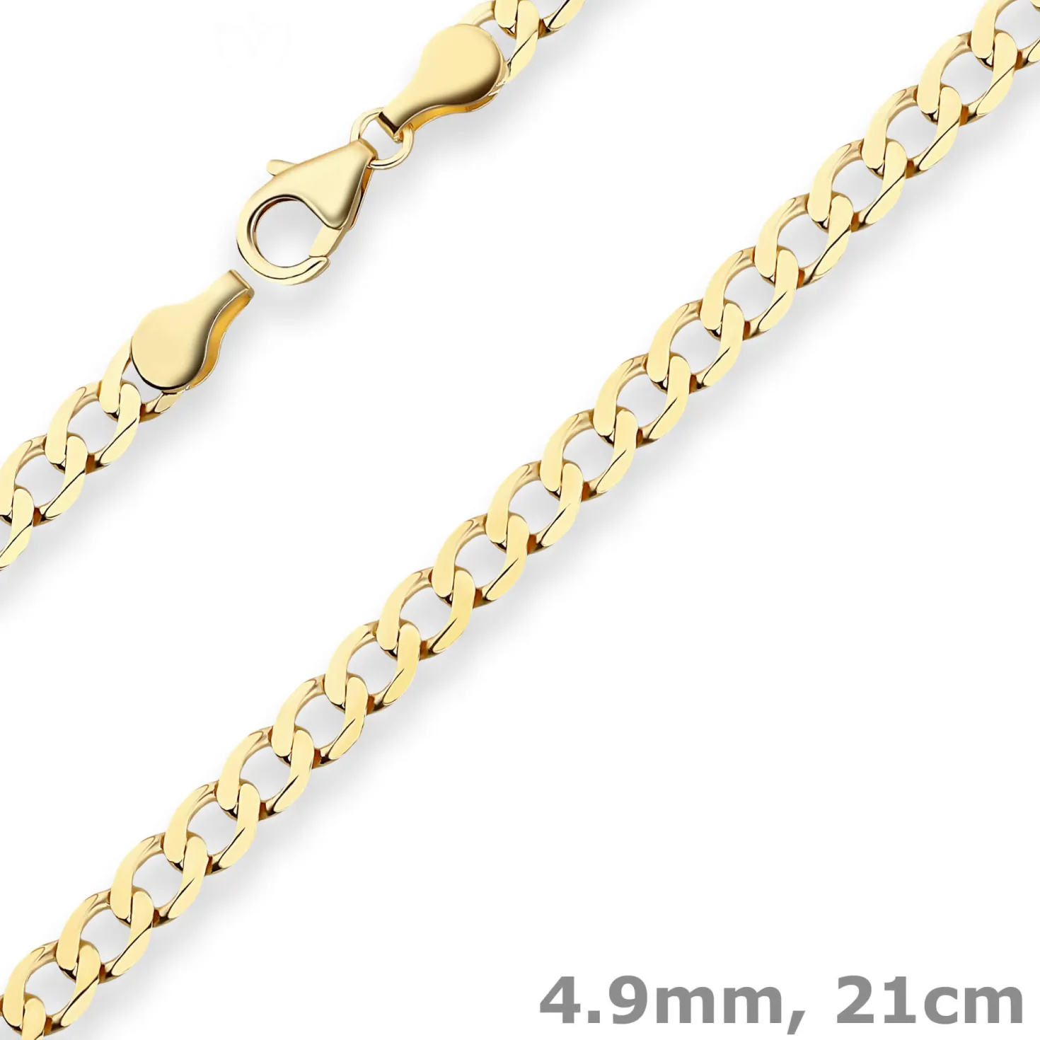 4,9mm Armband Panzerkette weit Goldarmband Armschmuck aus 333 Gold Gelbgold 21cm