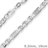 5,2mm Armband Panzerstegkette Silberarmband Armschmuck aus 925 Silber 19cm