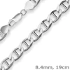 8,4mm Armband Panzerstegkette Silberarmband Armschmuck aus 925 Silber 19cm