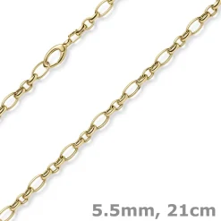 5,5mm Armband Phantasiearmband Armschmuck aus 585 Gold Gelbgold 21cm