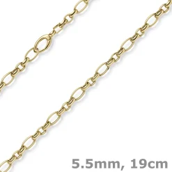 5,5mm Armband Phantasiearmband Armschmuck aus 585 Gold Gelbgold 19cm