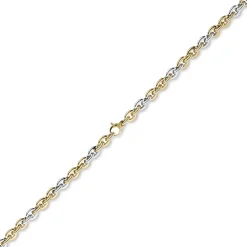 7,5mm Armband Phantasiekette Armschmuck aus 585 Gelbgold Weißgold glänzend 21cm