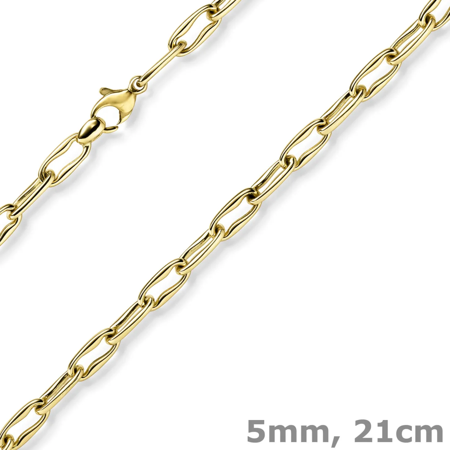 5mm Armband Phantasiekette Armschmuck aus 585 Gold Gelbgold 21cm