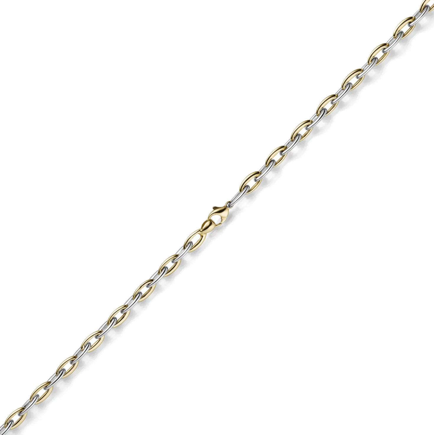 5mm Armband Phantasiekette aus 585 Gold Gelbgold Weißgold bicolor 21cm