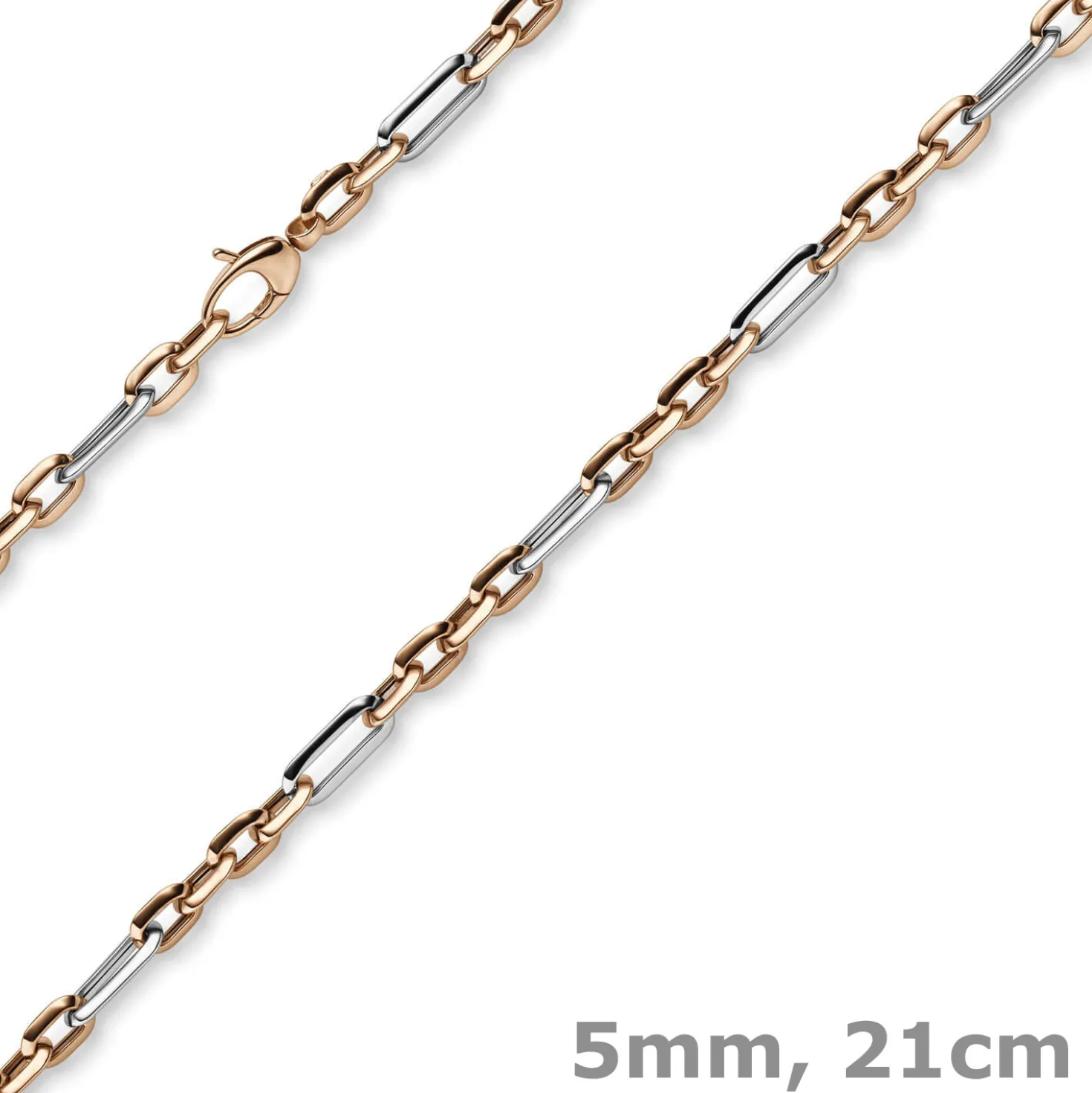 5mm Armband Phantasiekette 585 Gold Weißgold Rotgold Armschmuck Armkette 21cm