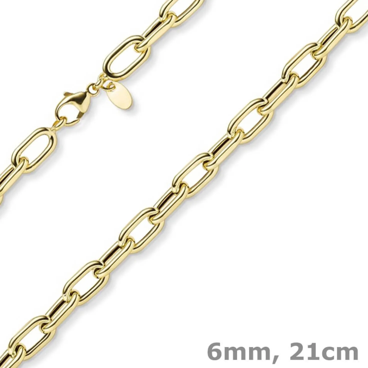 6mm Armband Phantasiekette Weitanker-Kette aus 585 Gold Gelbgold 21cm