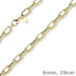 6mm Armband Phantasiekette Weitanker-Kette aus 585 Gold Gelbgold 19cm