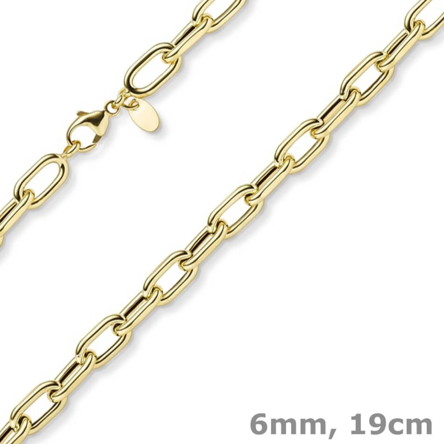 6mm Armband Phantasiekette Weitanker-Kette aus 585 Gold Gelbgold 19cm