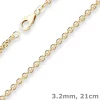 3,2mm Armband Rund-Ankerkette Goldarmband Armschmuck aus 585 Gold Gelbgold 21cm
