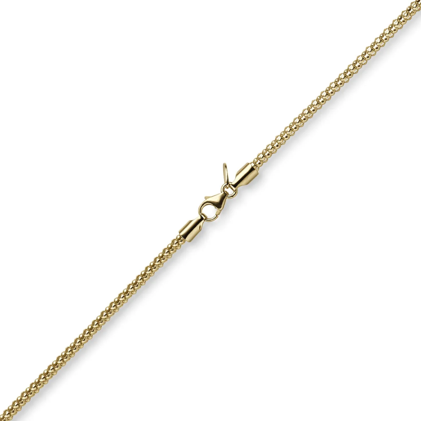 2mm Armband runde Himbeer-Kette aus 585 Gold Gelbgold Armschmuck Armkette, 19cm
