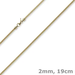 2mm Armband runde Himbeer-Kette aus 585 Gold Gelbgold Armschmuck Armkette, 19cm