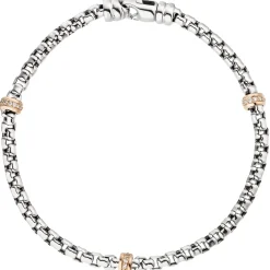 3,5mm Armband Rundvenezianer 39 Diamanten 0.2Ct W/SI 585 Weißgold Rotgold 19cm