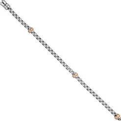 3,5mm Armband Rundvenezianer 39 Diamanten 0.2Ct W/SI 585 Weißgold Rotgold 19cm