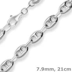 7,9mm Armband Schiffsankerkette Silberarmband Armschmuck aus 925 Silber 21cm