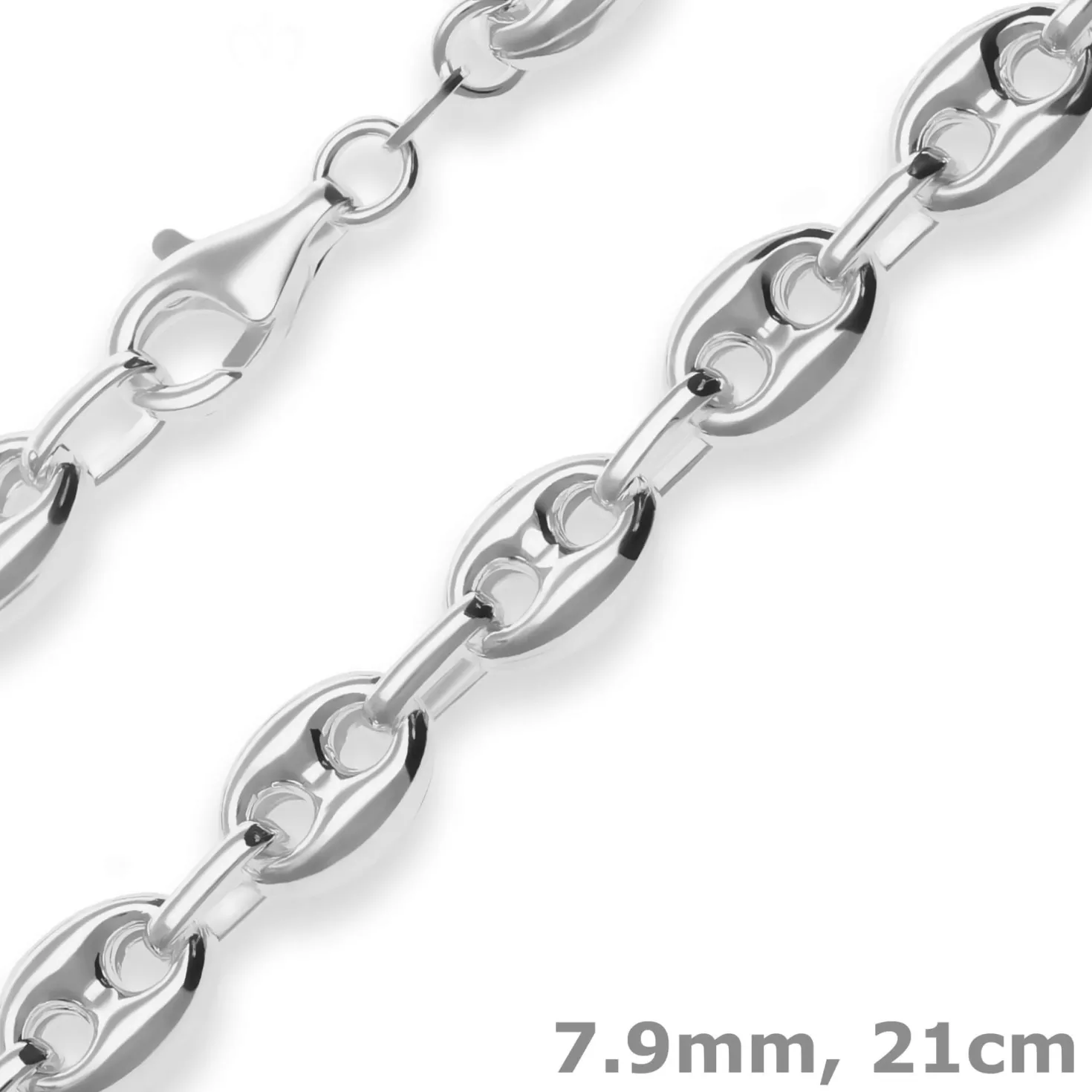 7,9mm Armband Schiffsankerkette Silberarmband Armschmuck aus 925 Silber 21cm
