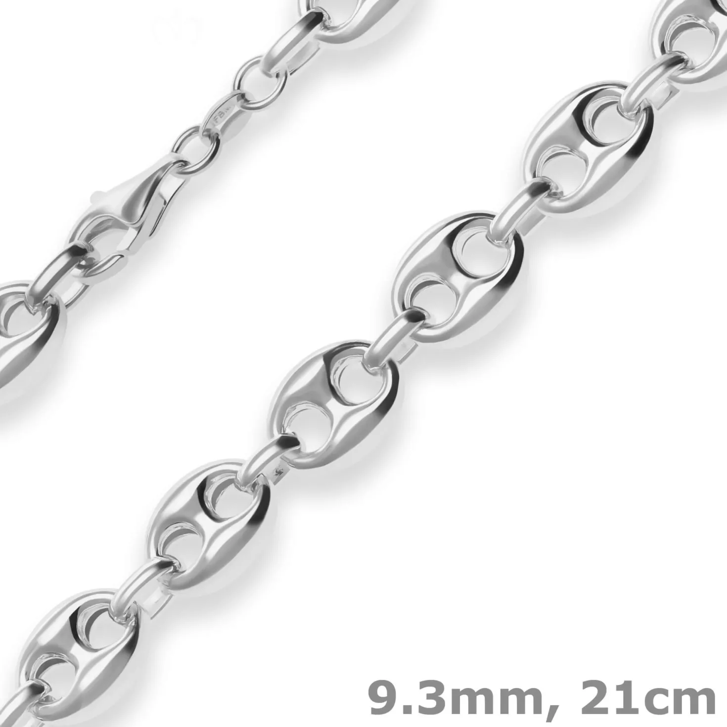 9,3mm Armband Schiffsankerkette Silberarmband Armschmuck aus 925 Silber 21cm