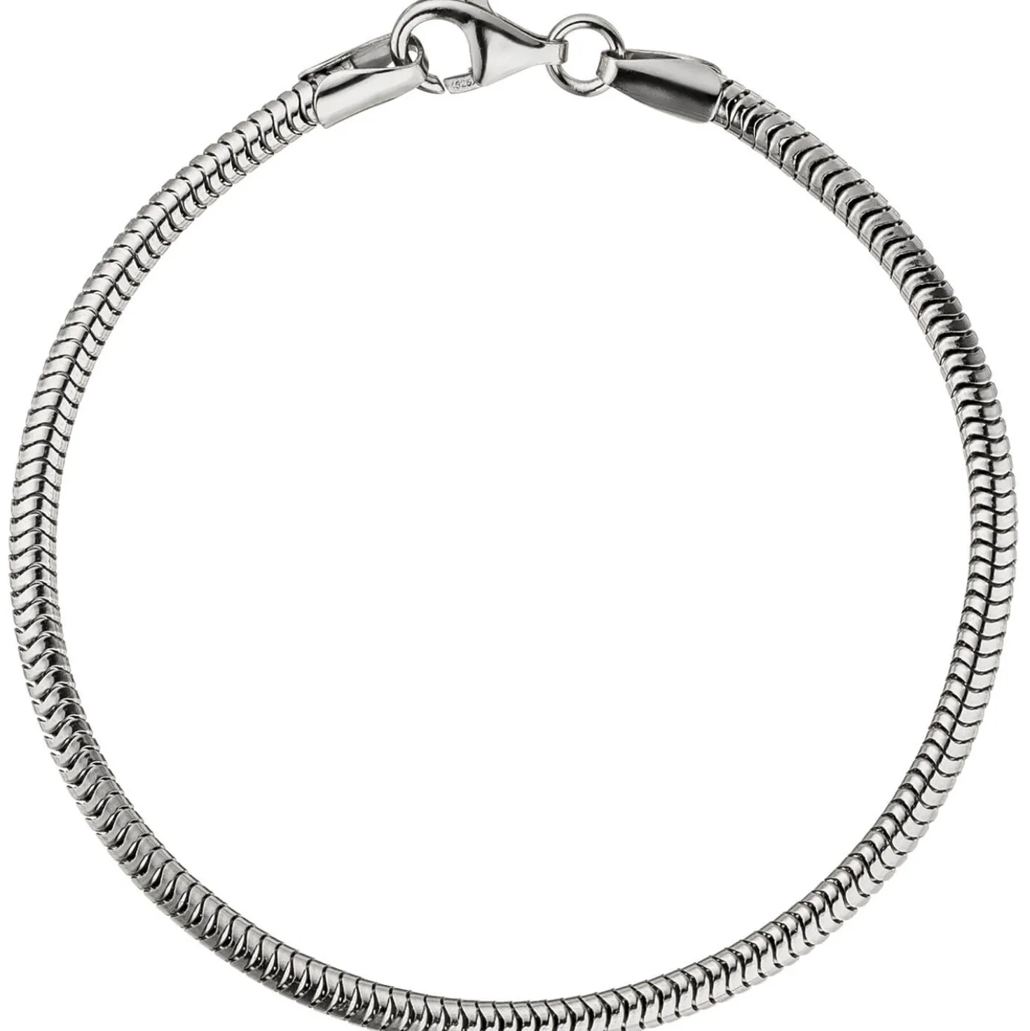 2,9mm Armband Schlangenkette aus 925 Silber rhodiniert Armschmuck, 19cm