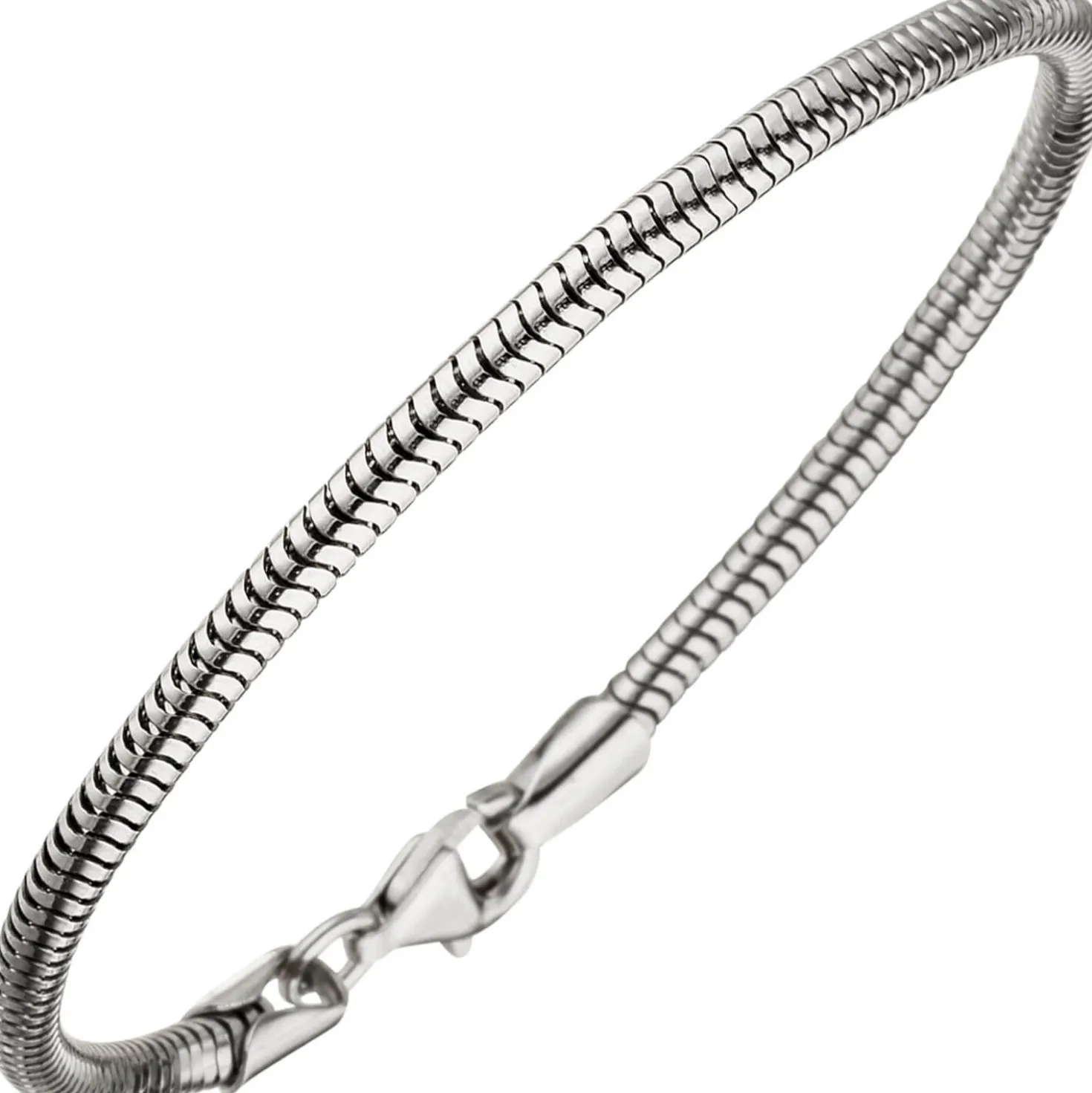 2,9mm Armband Schlangenkette aus 925 Silber rhodiniert Armschmuck, 19cm