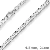 4,5mm Armband S-Panzerkette Silberarmband Armschmuck aus 925 Silber 21cm
