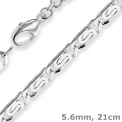 5,6mm Armband S-Panzerkette Silberarmband Armschmuck aus 925 Silber 21cm