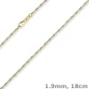 1,9mm Armband Stäbchen-Kugel diamantiert aus 585 Gold gelb/weiß bicolor 18cm