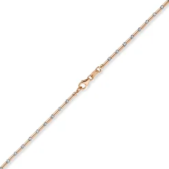 1,9mm Armband Stäbchen-Kugel diamantiert aus 585 Gold weiß/rot bicolor 18cm