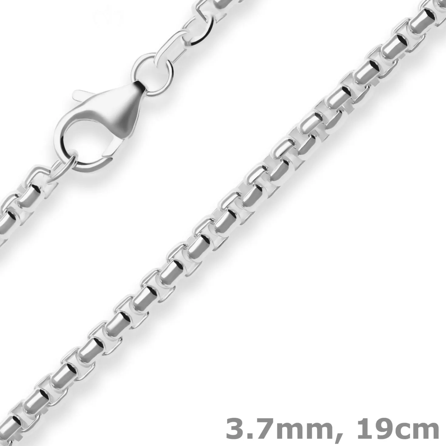3,7mm Armband Veneziakette rund Silberarmband Armschmuck aus 925 Silber 19cm