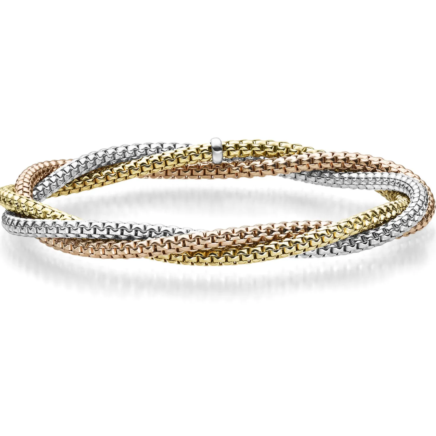 6mm Armband Venezianer dreireihig elastisch 585 Gold Gelbgold Weißgold Rotgold