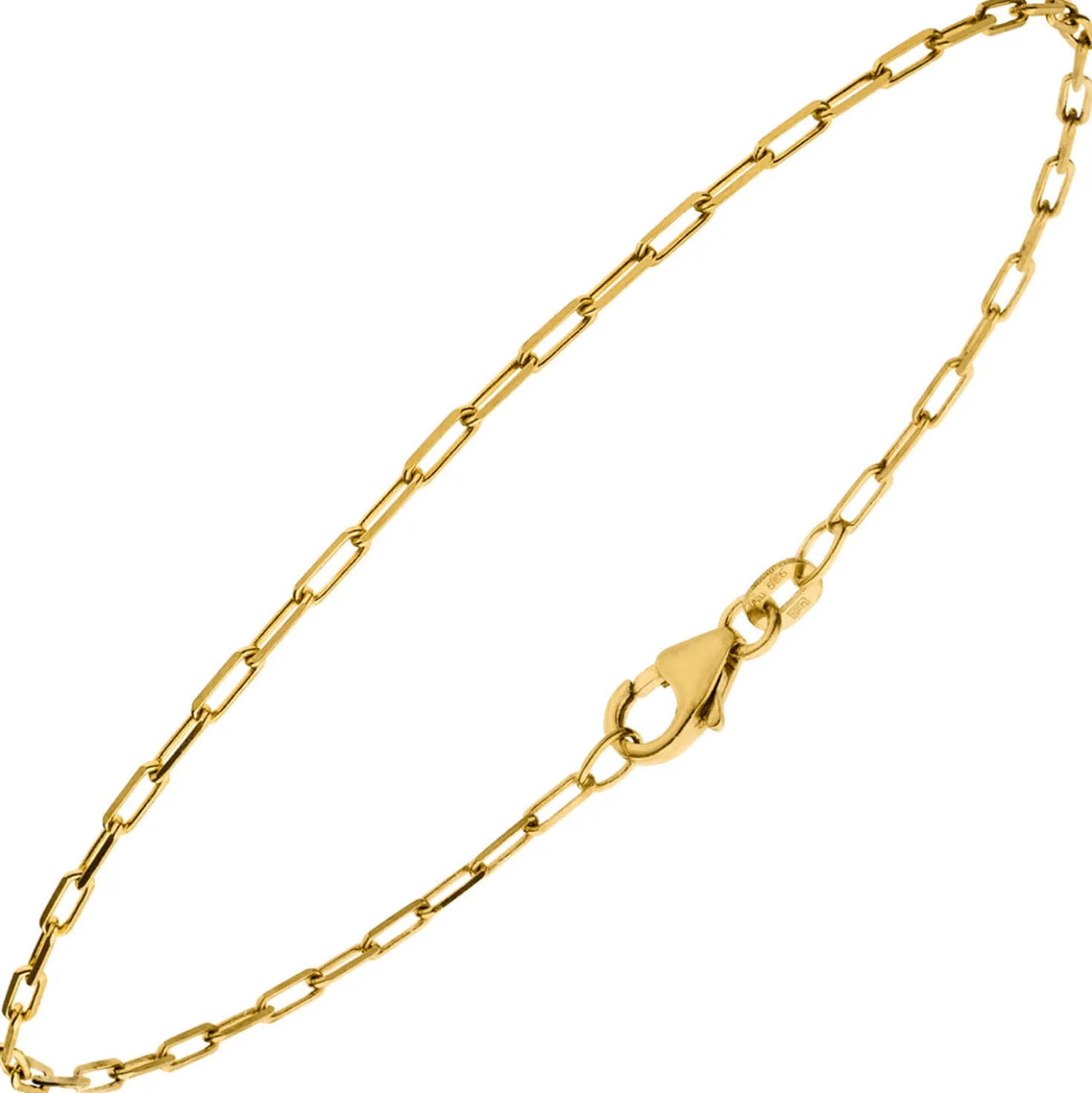 1,6mm Armband Weit-Ankerkette aus 585 Gold Gelbgold massiv diamantiert 19cm